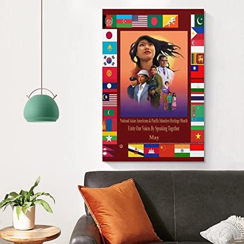 ToMart Плакат на Месеца Наследство на жителите на Азиатско-американските и / Тихоокеанския островитянин Платно, Маслени картини, Плакати и Щампи, Стенни Художествени