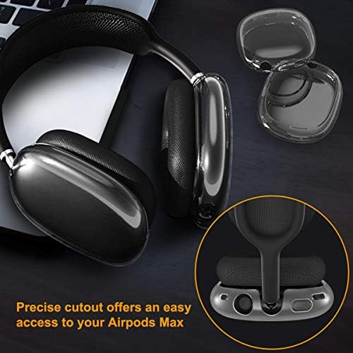 Valkit е Съвместим с калъф Airpods Max, Прозрачен Мек Защитен Калъф за слушалките от TPU, Слушалки устойчив