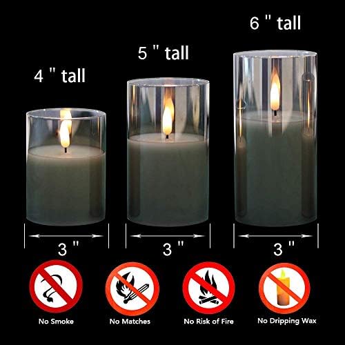 Стъклени Свещи Eldnacele Беспламенные Блещукащите Свещи с Дистанционно управление и Таймер, 3D Фитильные LED