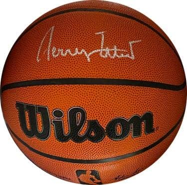 Джери Уест подписа договор с Wilson NBA Authentics Series I/ O Баскетбол - Свидетел на JSA (Лос Анджелис Лейкърс)
