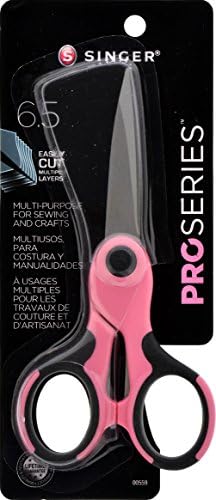 Ножица SINGER 6-1/2 in ProSeries с черно-розова удобна дръжка