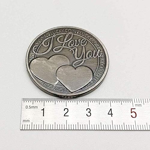 Щастливата Монета Любов Обичам Те Възпоменателна Монета Криптовалюта Щастливо Думата Любов Романтична Двойка