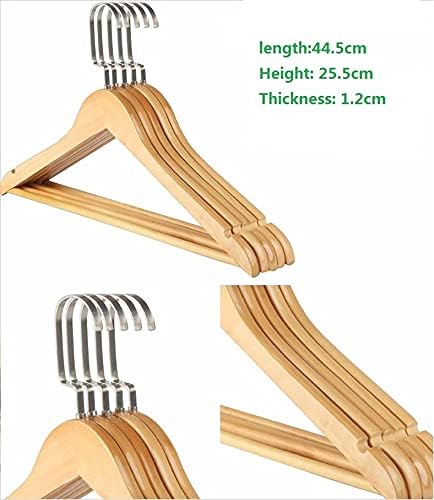 QWERTG 10 бр./Комплект Дървени Закачалки с нескользящими метални куки (Цвят: C)