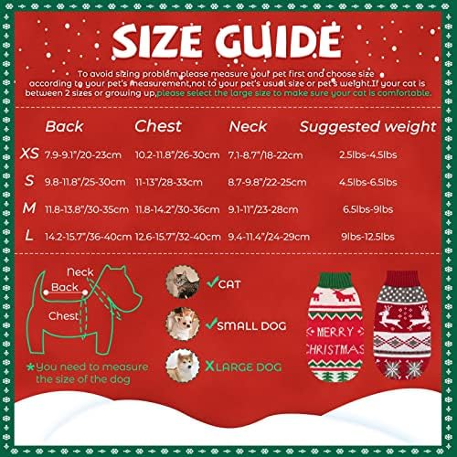 BWOGUE 2 Опаковане на Коледен Пуловер за котки, Коледни Пуловери за кучета, Зимни Трикотажная Дрехи за домашни