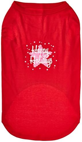 Mirage Pet Products 20-Цолови Тениски с Сито печат Scribble Честит празник на домашни любимци, 3X-Големи, Червени