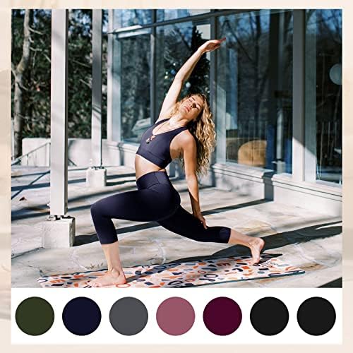 TNNZEET 7 Опаковки Леггинсов-Капри за жени, Меки Черни Спортни Панталони за Йога с висока талия