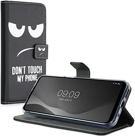 чанта-портфейл kwmobile е Съвместим с Motorola Moto G31 / Moto G41 - Калъф от изкуствена кожа - Не пипай телефона Ми Бял / Черен