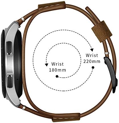 Каишка за часовник с белезници от естествена кожа 22 мм, съвместим с часове ширина на каишка 22 мм, Galaxy Watch