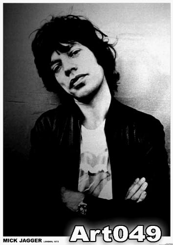 Хартиен постер на Мик Джагър The Rolling Stones Лондон 1975 Рок-музика с Размери 33 х 24 инча (84 х 60 см) Прибл