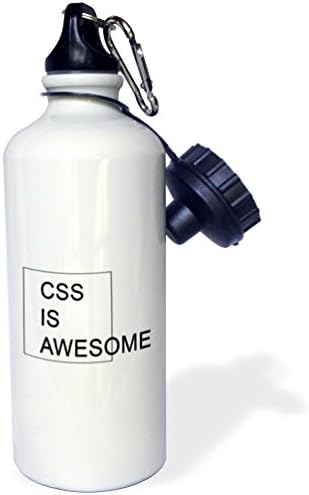 3dRose Css - Страхотна Спортна бутилка за вода, 21 унция, Бяла