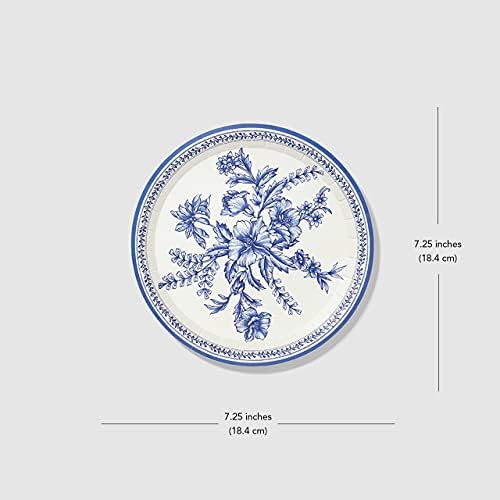 Хартиени чинии Coterie Blue с цветен модел (Комплект от 10 малки чинии) - Празнични чинии За сватби и детската