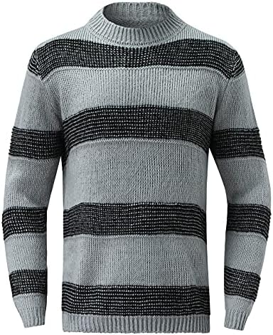 Мъжки спортни пуловери WYTong, всекидневни пуловер, вязаный пуловер с кръгло деколте и шарени принтом