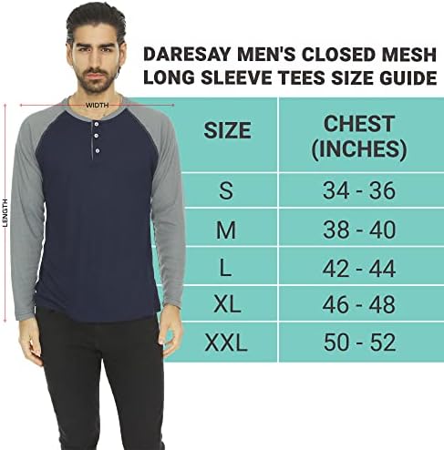 Мъжки Терморубашка с дълъг ръкав - Henley Top е Основен Слой за тениски и Сака - Лесно Терморубашка Мъжки -