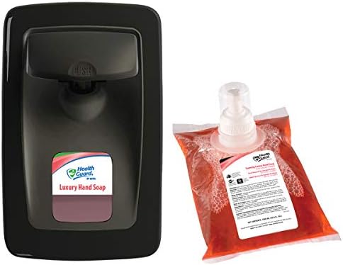 Диспенсер дизайнерската серия (черно) и Пенящееся Луксозен сапун за ръце (опаковка от 4 броя) Стартов комплект