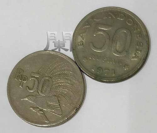 Индонезийски монети от 1971 г. 50 Рупии Медно Никелови Монети Индонезийски колекция от монети Стари издания на Възпоменателна Монета