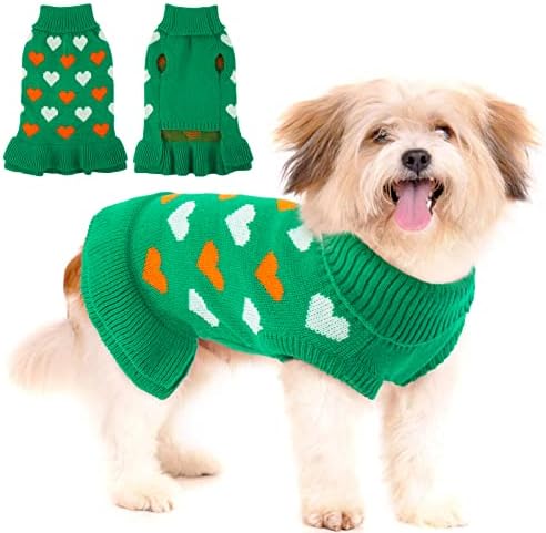 Пуловер за кучета PUMYPOREITY, Трико със Сърца за Малки Средни Домашни любимци За Момичета и Момчета, Поло, Есенно-Зимни Дрехи За домашни Любимци, Празнична Рокля, Пулове?