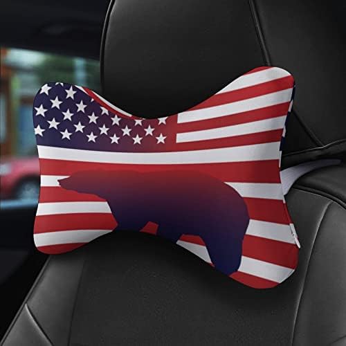 Американски Флаг Калифорнийски Мечка Автомобилната въздушна Възглавница За Шията от 2 на Костите под Формата