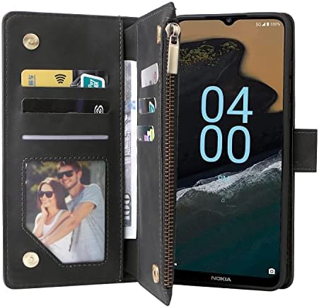 Калъф LBYZCASE за Nokia G400 5G с отделения за карти, Сгъваща се стойка-фолиантом, Магнитна закопчалка, Кожен