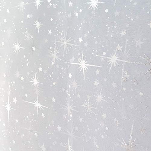 Фон King Inc, Сребърни Звезди от метално фолио с ширина от 60 инча или Снежинка на Прозрачна тъкан от органза