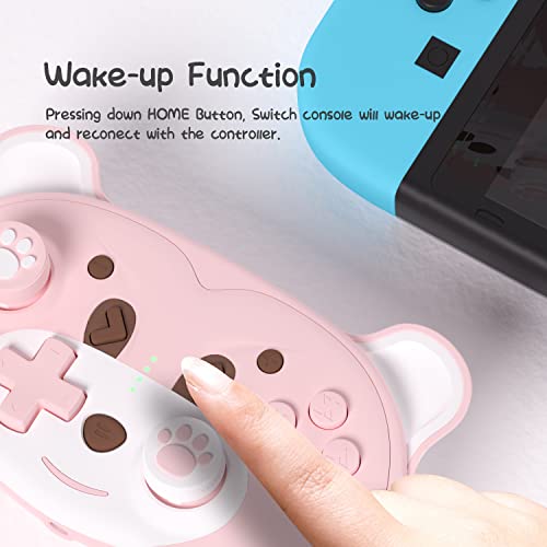 Безжичен контролер Mytrix Pink за Nintendo Switch/Switch Lite, Мил Професионален контролер с макросъемкой, функция