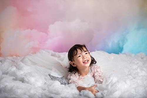 Кейт 10x6,5 фута Розови Небесен Произход Преливащи Облаци Фон За Снимки на Рожден Ден на Детски Видео Фон
