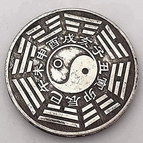 Китайски Зодиак Животно Овца Месинг Стария Античен Сребърен Колекция Възпоменателни Монети Медна Монета На Bagua