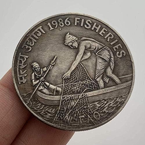 1986 Блуждающая Монета Рибар Античен Месинг Стара Сребърен Медал Са Подбрани Монета Занаят Мед Сребърна Монета