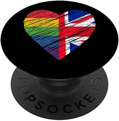 ЛГБТК обединено Кралство Великобритания Гей Гордост Сърцето на Гей Лесбийка Любов ЛГБТ Попсокеты С Възможност