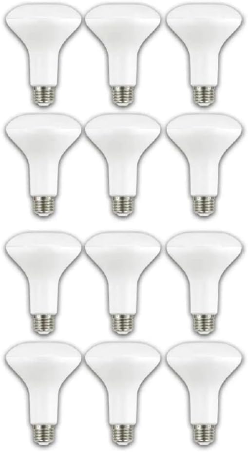 Led лампа EcoSmart с мощност 65 W, еквивалентна BR30, с регулируема яркост, Energy Star, бледо бяла (12 броя
