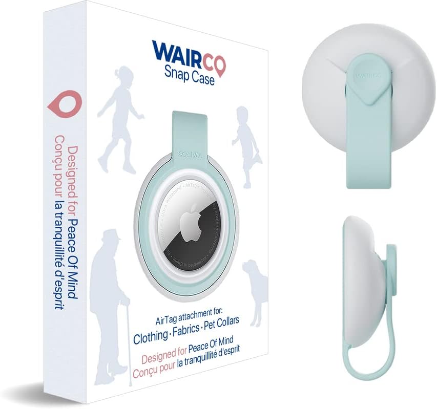 Титуляр Airtag от WAIRCO - Сверхнадежное определяне на бутона за дрехи, греди за домашни любимци, багаж | Отличен