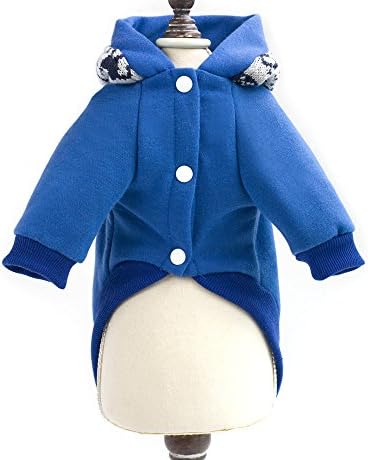 SMALLLEE_LUCKY_STORE Руното Hoody-пуловер в британския стил за малки кучета, XX-Големи, Синьо