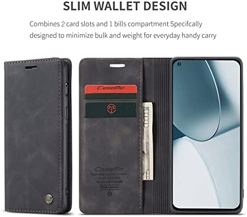 Калъф Kowauri за OnePlus 10 Pro, Кожен калъф-портфейла на Класически дизайн със слот за карта и магнитна закопчалка,