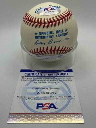 Боб Лемон Кливланд Индианс Подписа Автограф Официален Представител на MLB Бейзбол PSA DNA * 78 - Бейзболни топки