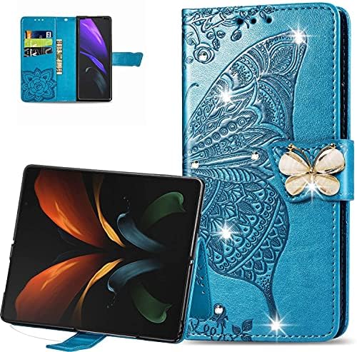 Малка чанта-портфейл за Samsung Galaxy Z Fold3 5G, с отпечатан под формата на Кавайной 3D пеперуди, Тънки Флип