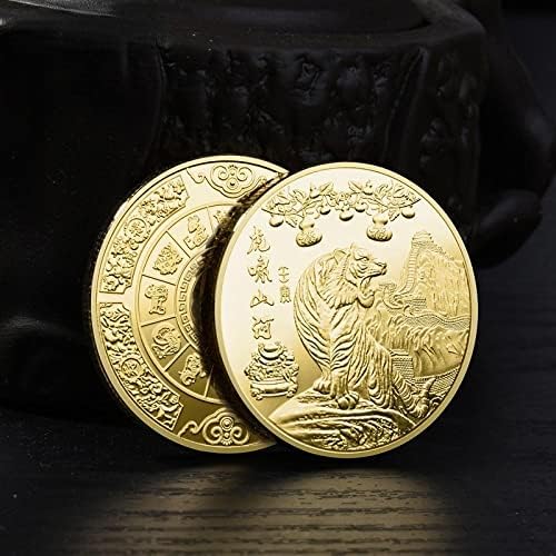 2022 Година на Тигъра на Зодиака Възпоменателна Монета В Китайски Стил, Медал, Златна и Сребърна Монета, Метален