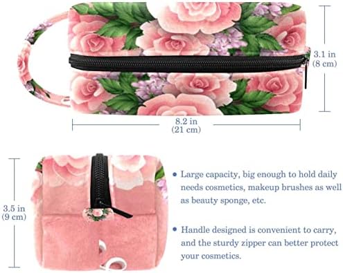 Чанта за Тоалетни принадлежности, Пътни Косметичка за Грим за Жените и Мъжете, Букет от Розови Цветя за Деня