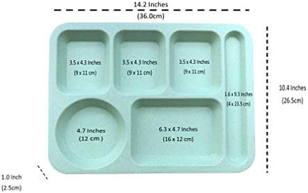 Разделени чинии от слама пшеница EUODIA за възрастни - Училищен Тава за бебета и малки деца, Подложки за хранене с офиси, Размер 14 x 10, Различни цветове (комплект от 4)