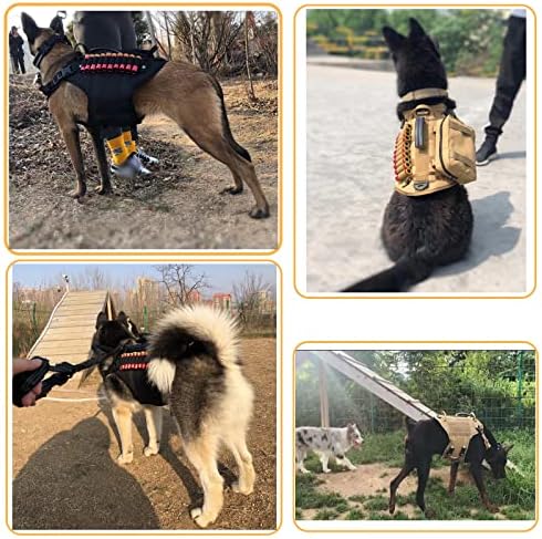 JRS HOOM Тактическа шлейка за кучета с дръжка за кучета със средни размери, Военен Жилетка за кучета с Подсумками
