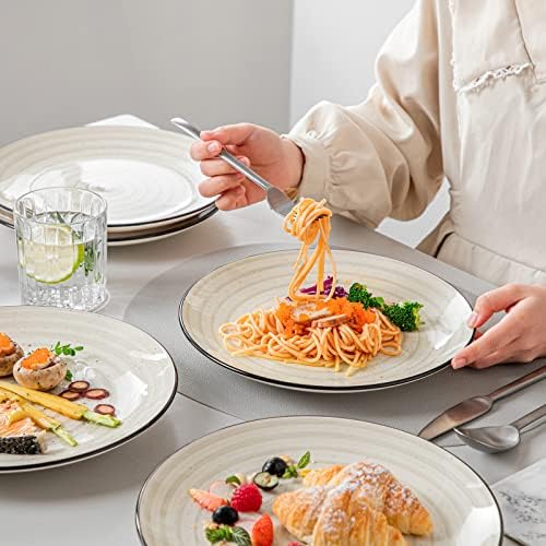Набор от места за хранене чинии vancasso Бонбон размер на 6,5 см, Бежова Керамични Чинии, Може да се използва в микровълнова фурна и съдомиялна машина.